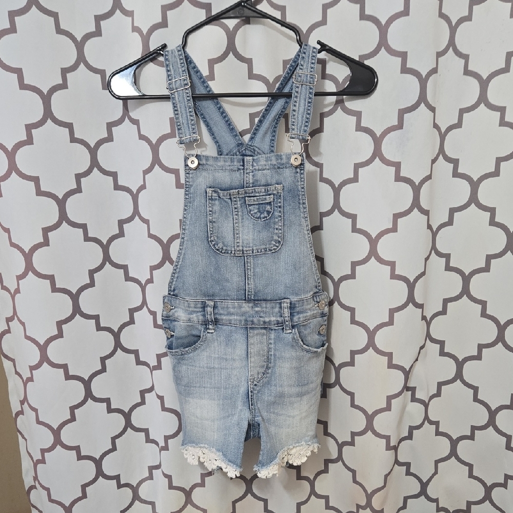 True Craft Denim Kids Overalls with Lace Hem
